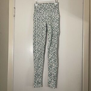 ECHT High waist green floral vines athletic leggings with pockets size XS